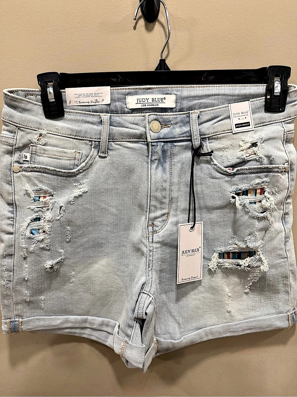 Judy Blue High Waist Distressed Denim Shorts Size Medium NWT